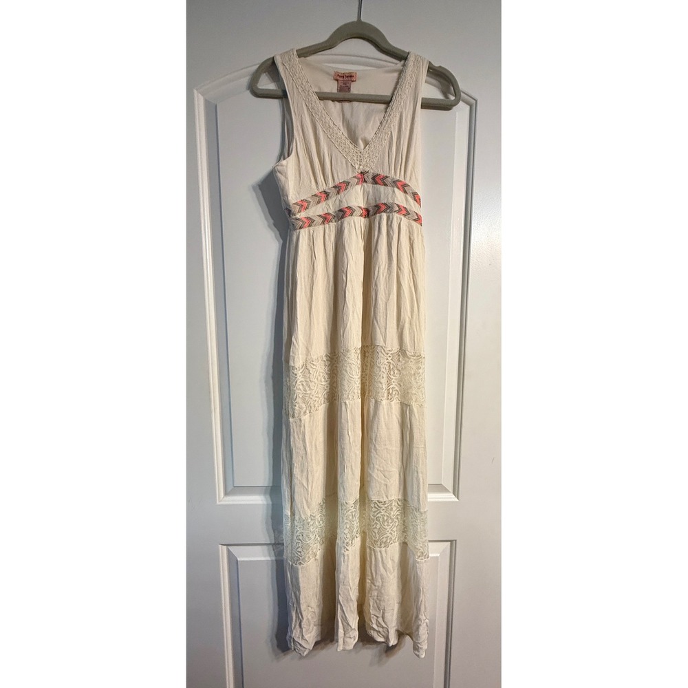 Flying Tomato Maxi Dress Medium Cream Boho Lace Embroidered Festival Cottagecore